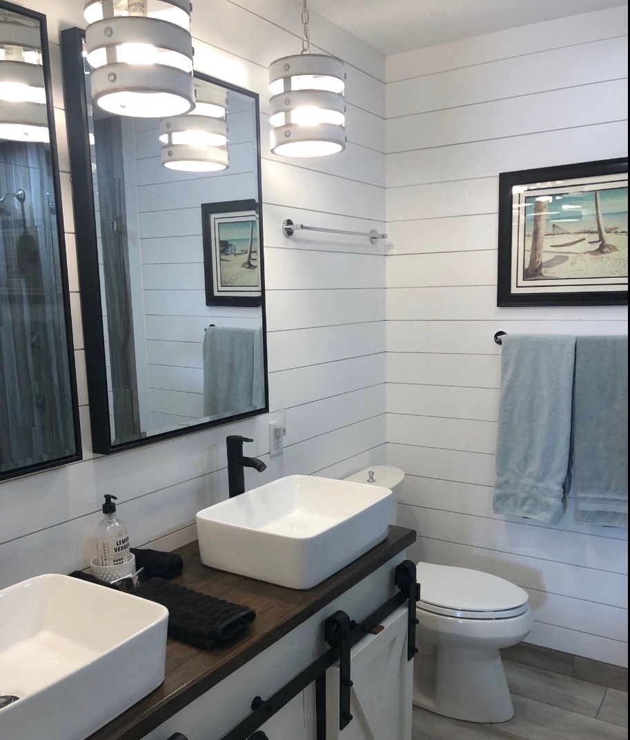 Eric's House master bathroom vessel sinks