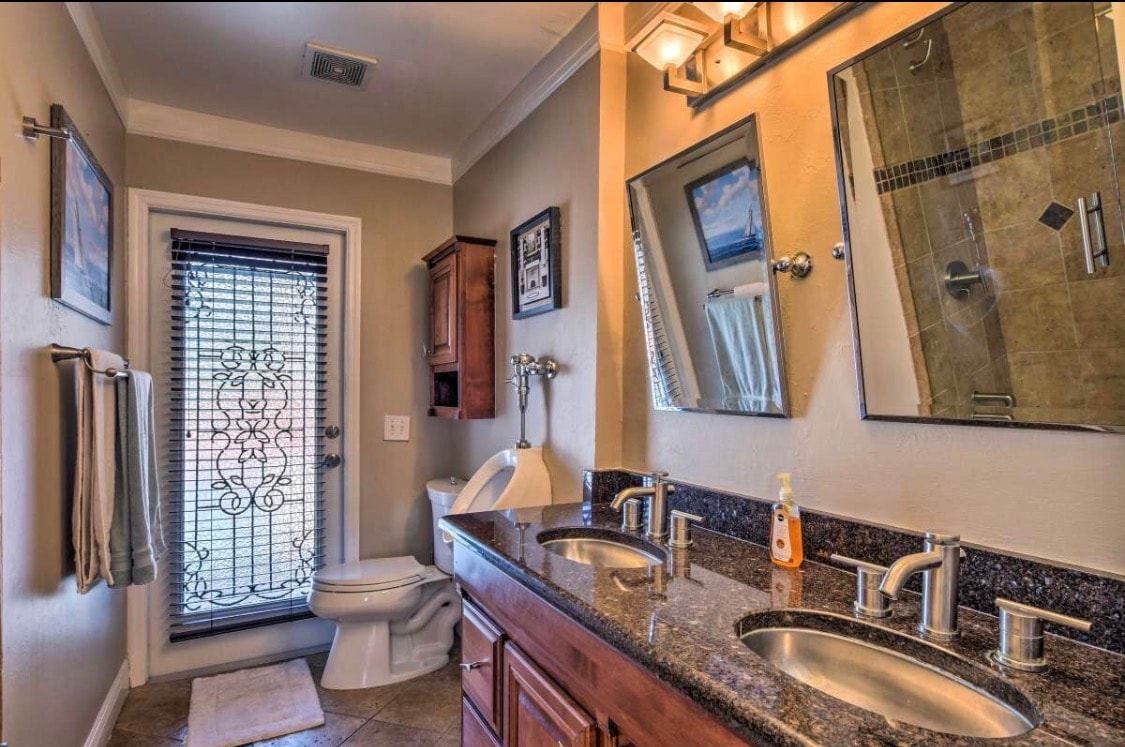 Eric's House guest bathroom double sink vanity