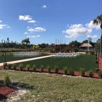 Outdoor celebration event on the estate grounds